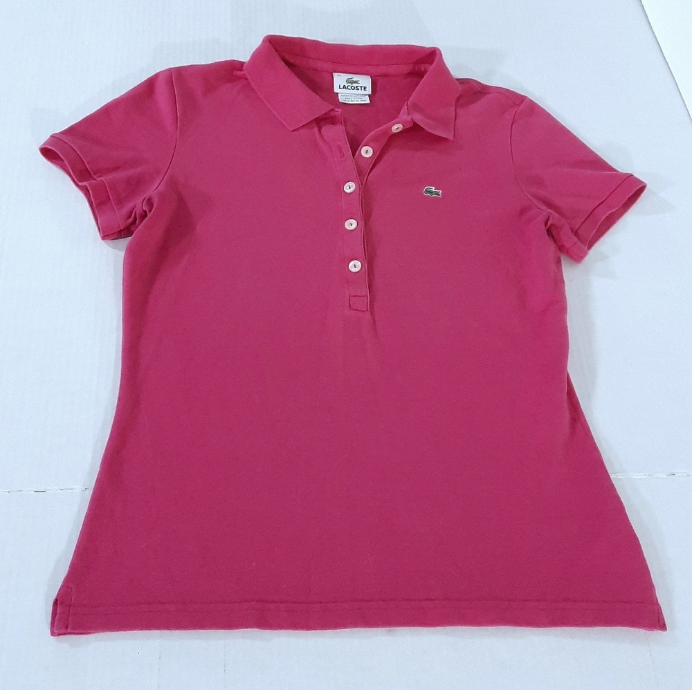 Lacoste Pique Polo Shirt Croc Logo - Picture 1 of 4